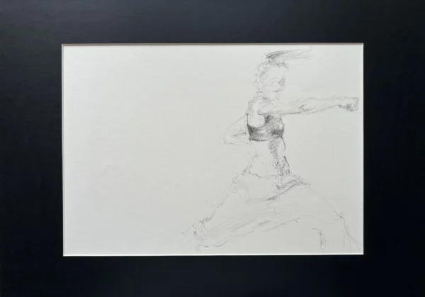 Dessin - Combattante, la force d'un geste - Arts Martiaux - Graphite sur papier - 20,5 x 29,4