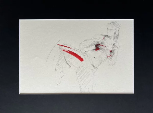 Dessin "Combattante, la précision du geste" - Arts Martiaux - Crayon et Encre sur papier - 20,5 x 29,4 - VENDU