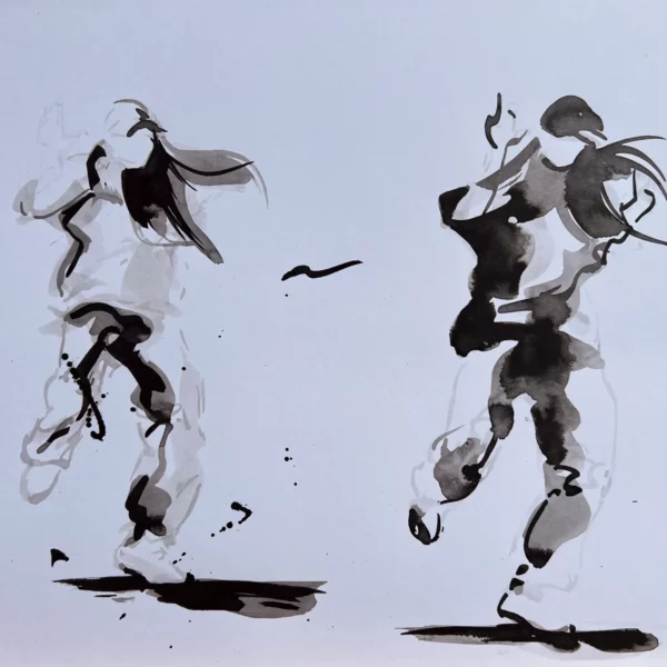 Dessin - Danse danse  - Encre de chine sur papier - 29,7 x 42