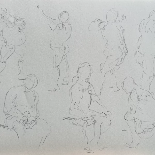 Dessin - Planche L'Homme nu  - Crayon graphite sur papier - 29 x 40