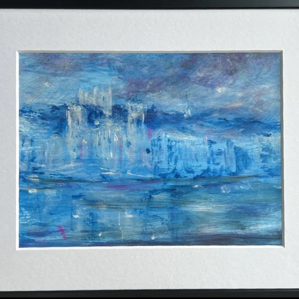 Lyon Fourvière Les quais de Saône, Vibrations - Acrylique sur papier - 14 x 19