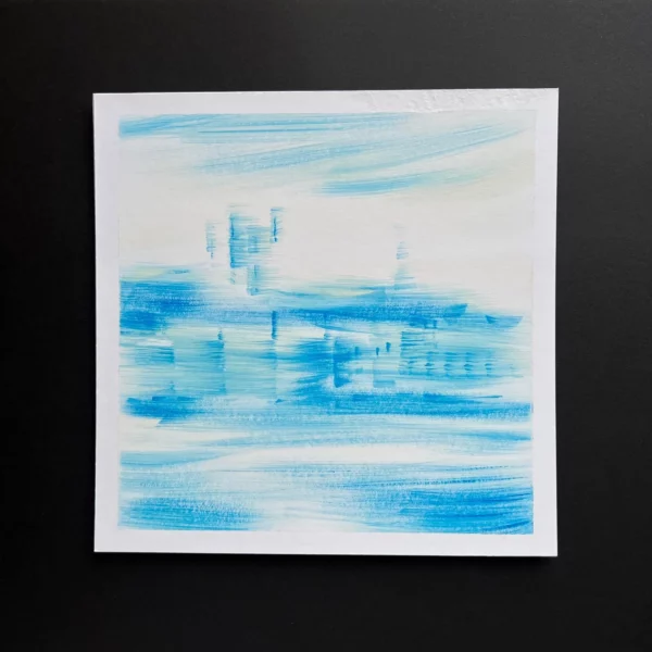 Lyon Fourvière Les quais de Saône, Mirage - Acrylique sur papier - 20 x 20