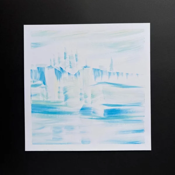 Lyon Fourvière Les quais de Saône, Sensation polaire - Acrylique sur papier - 20 x 20