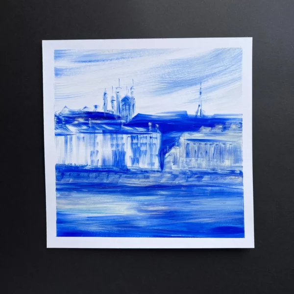 Lyon Fourvière Les quais de Saône, Impressions II - Acrylique sur papier - 20 x 20