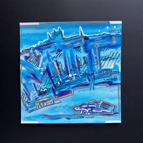 Lyon tout Graffiti - Acrylique sur papier - 20 x 20