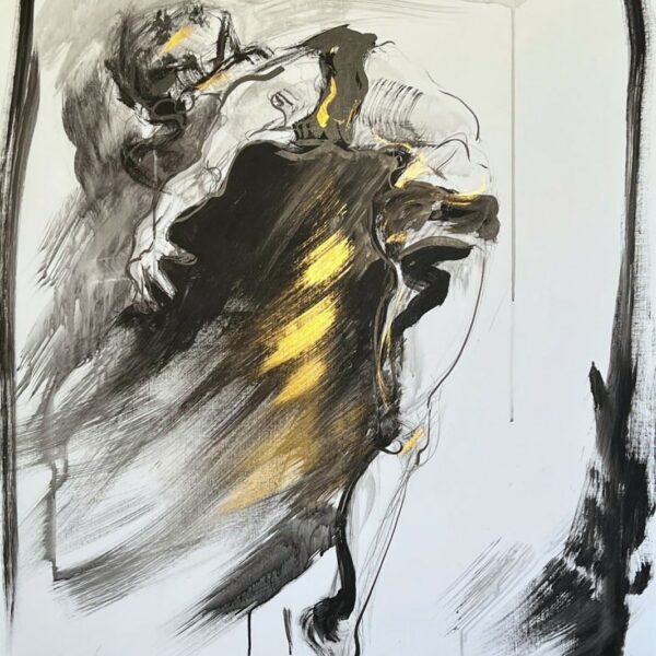 Tableau - En suspension Renvers - Graphite et Acrylique sur toile - 100 x 81 - 40 F