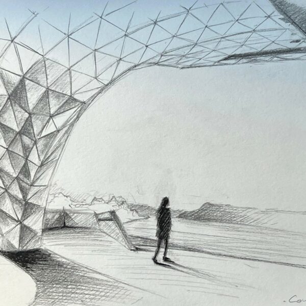Dessin - LYON - Musée des Confluences - Graphite et Feutre sur papier - 14,5 x 23