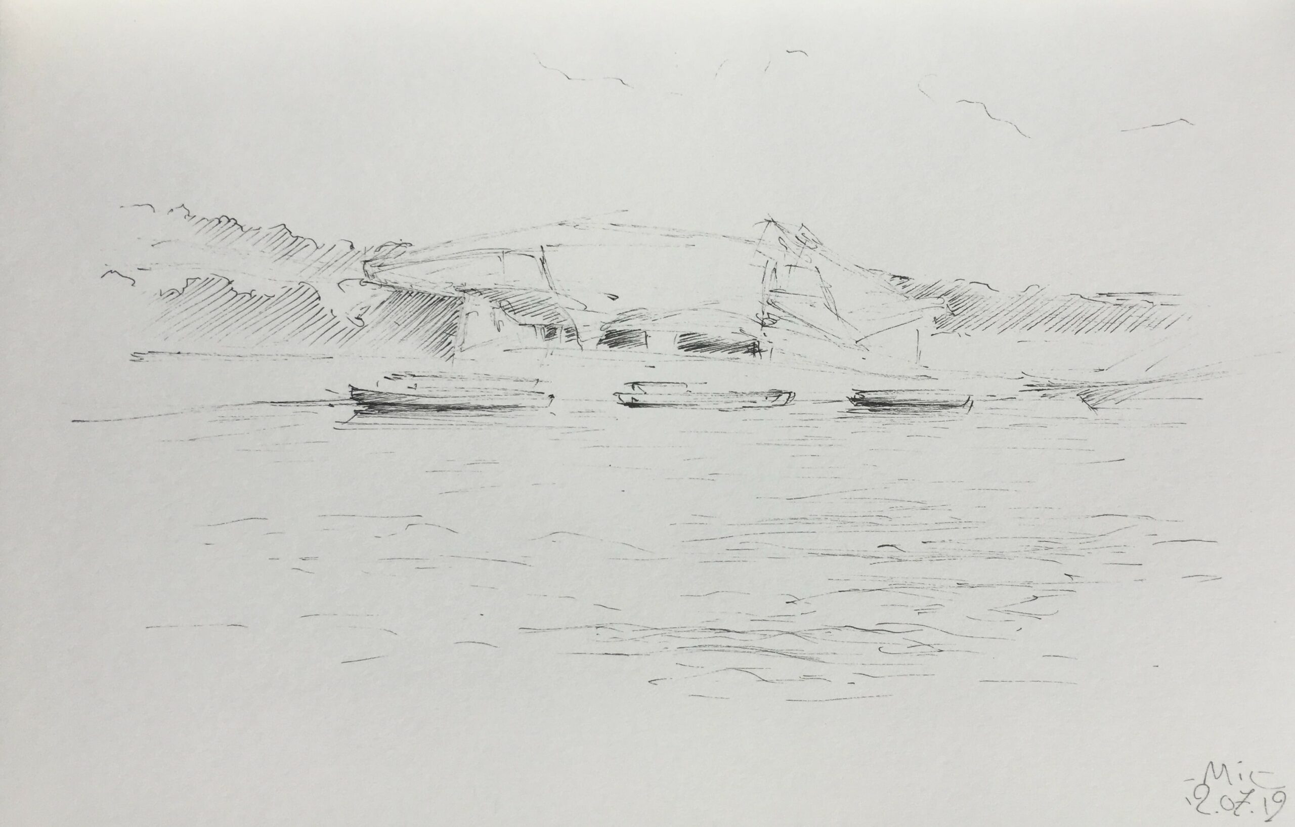 Dessin - LYON - Musée des Confluences - Feutre sur papier - 14,5 x 23