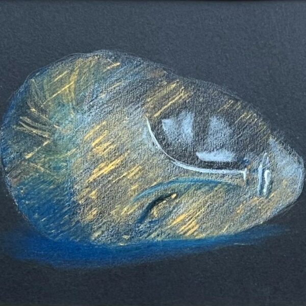 Dessin - Les Plantureuses - La Muse endormie Brancusi - Crayon sur papier noir - 18,5 x 21 cm