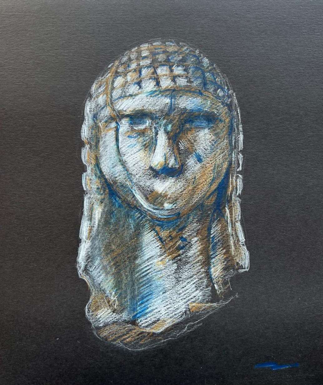 Dessin - Les Plantureuses - La Dame de Brassempouy - Crayon sur papier - 18,5 x 21 cm