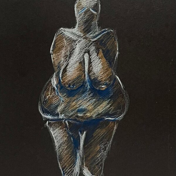 Dessin - Les Plantureuses - Vénus de Dolni Vestonice- Crayon sur papier - 18,5 x 21 cm