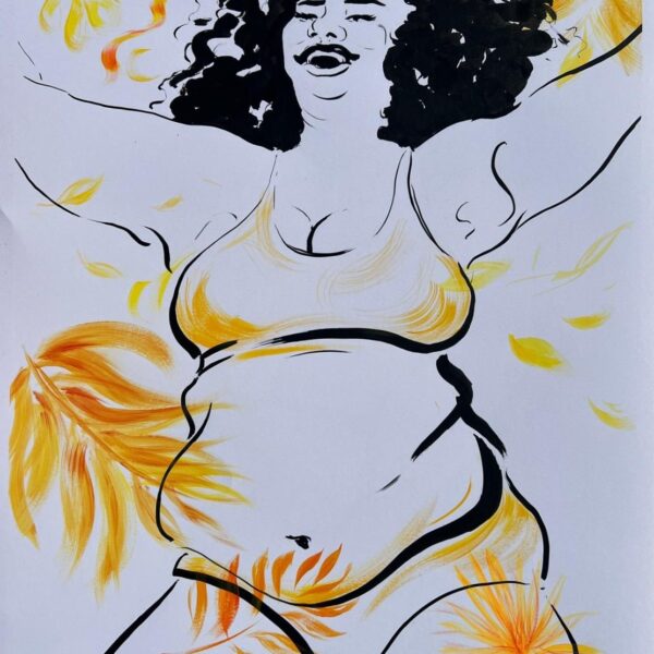 Encre - Les Plantureuses - Monsieur Madame - Encre de Chine et Acrylique sur papier - 65 x 50 cm