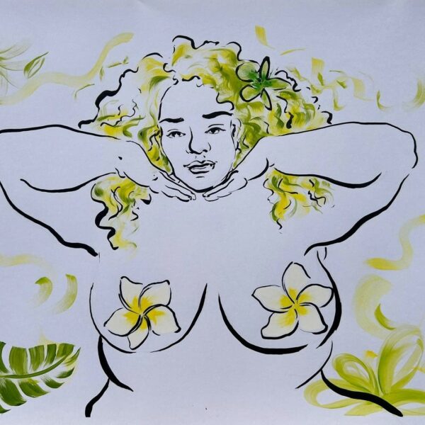 Encre - Les Plantureuses - L'éloge des coubes - Encre de Chine et Acrylique sur papier - 65 x 50 cm