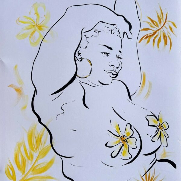 Encre - Les Plantureuses - Fleur de Peau - Encre de Chine et Acrylique sur papier - 65 x 50 cm